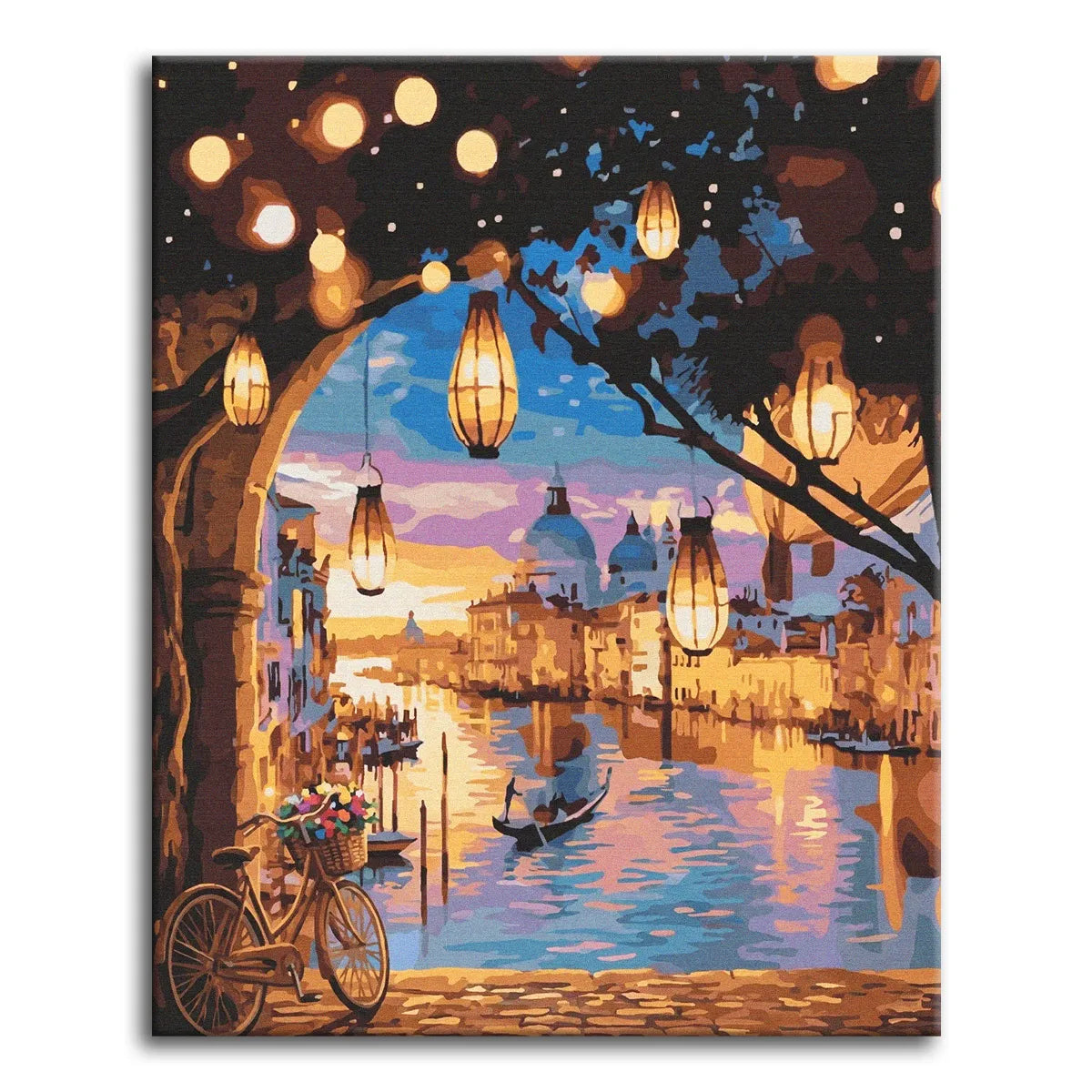 Venice Lanterns Canal Night Paint by Numbers Kit