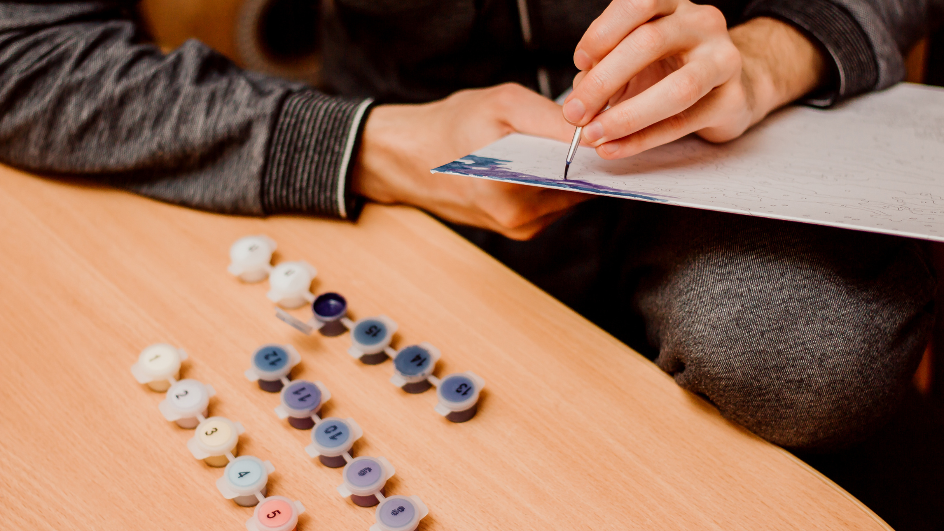 relaxing and painting paint by numbers art