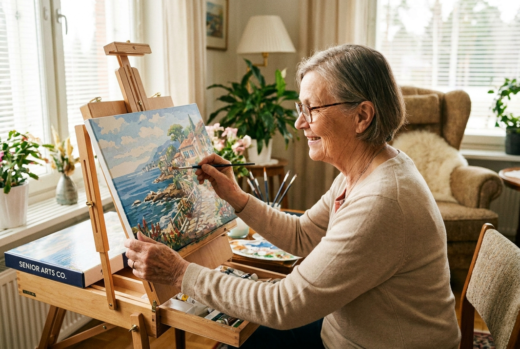Best Paint by Numbers Kits for Seniors featuring easy to paint designs with large sections and relaxing scenery
