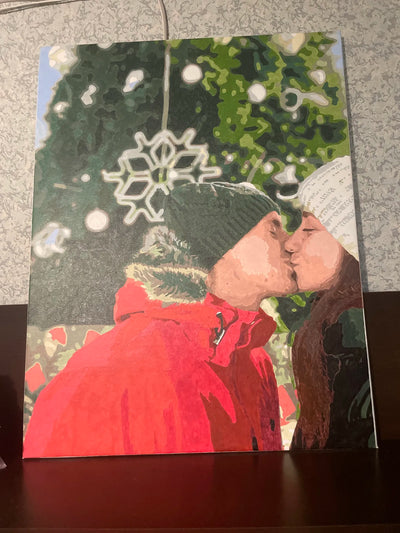 Custom Paint by Number Kit Couple in Love Painting From Photo on