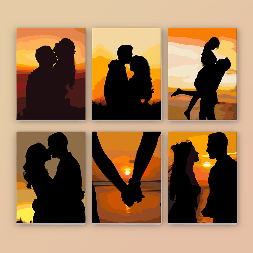 Date Night Painting Kits featuring couple painting together during cozy creative evening at home