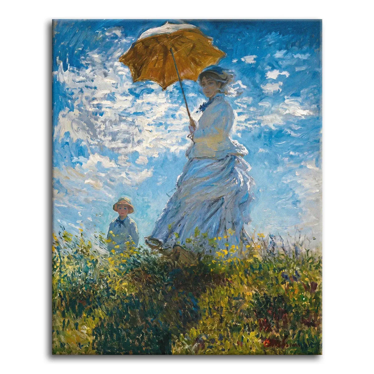 Paint by Numbers Monet inspired artwork featuring water lilies, soft colors and impressionist garden scenery