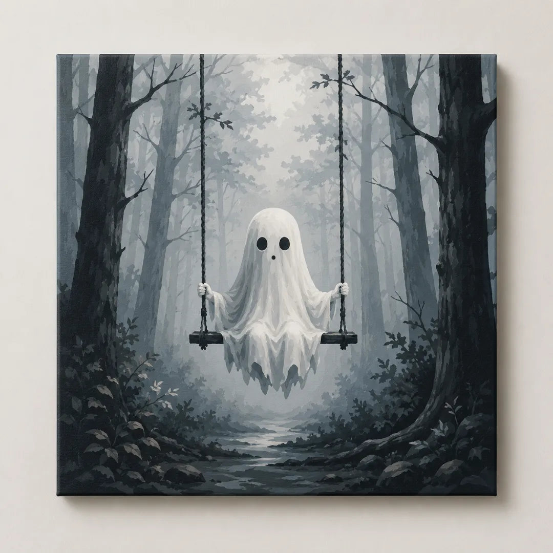 Spooky Paint by Numbers Kits featuring haunted houses, dark forests and eerie Halloween artwork