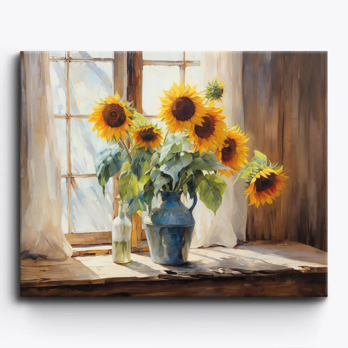 Sunflower Paint by Numbers Kits featuring vibrant sunflower artwork with bright yellow petals and natural scenery