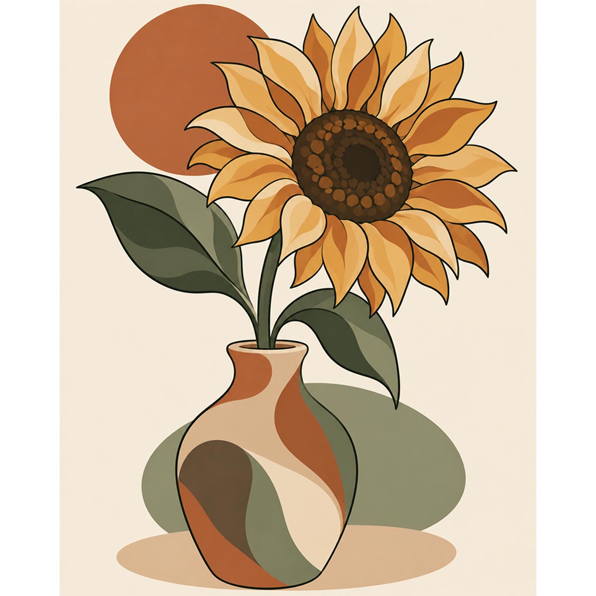 Retro Sunflower Paint by Numbers Kit