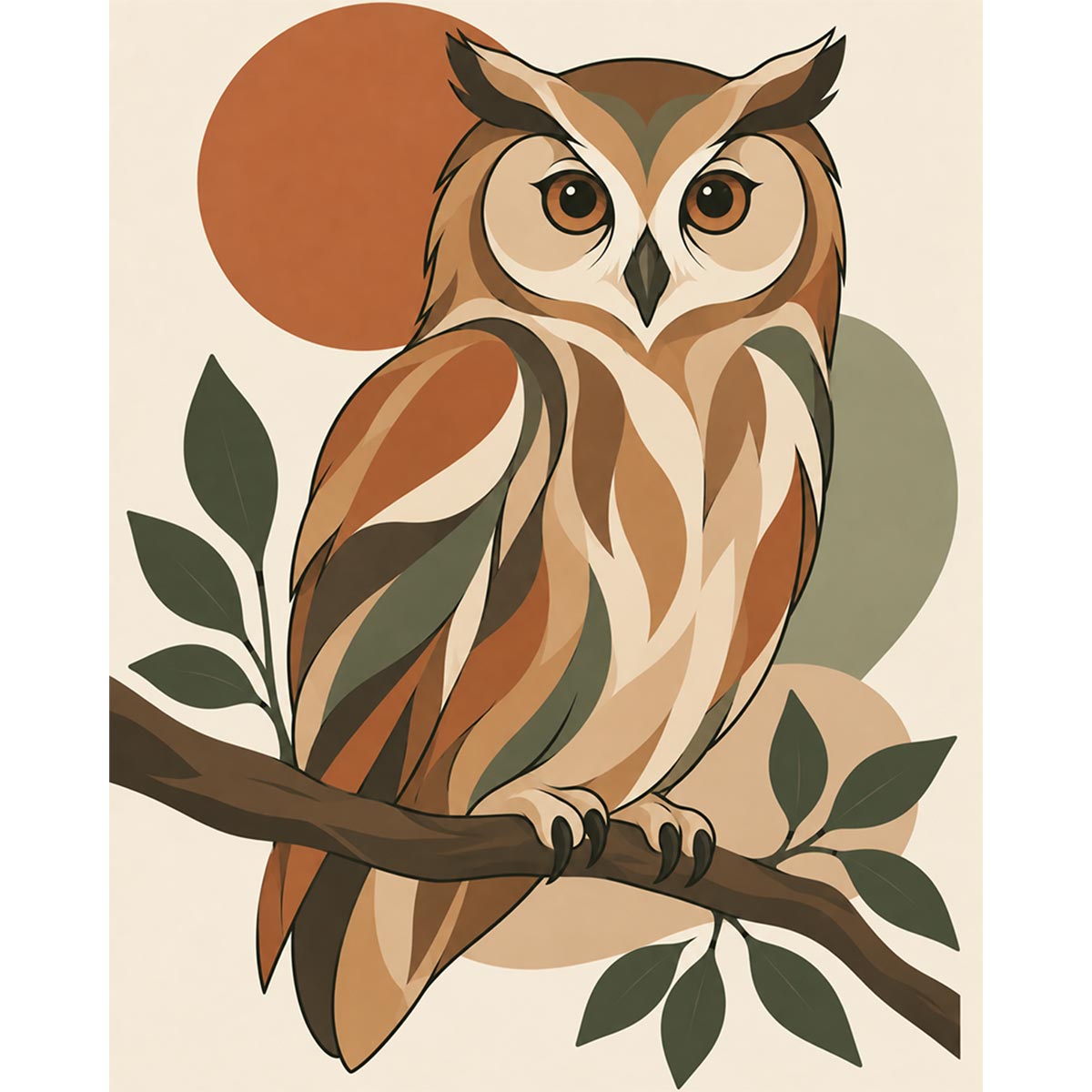 Retro Owl Paint by Numbers Kit