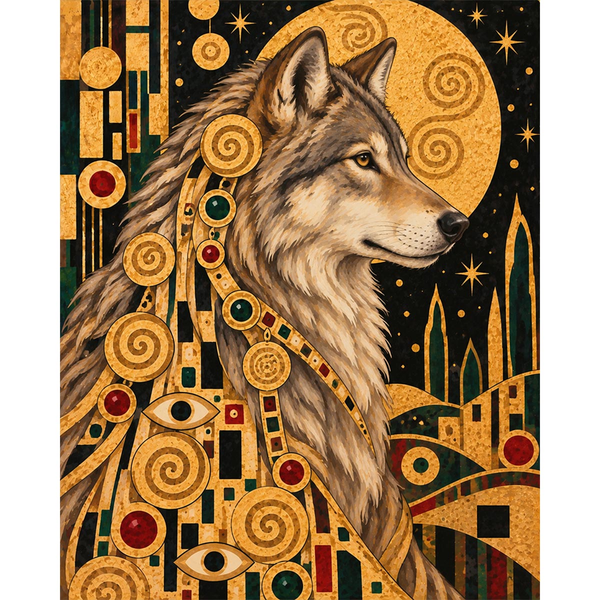 Wolf Paint by Numbers Kit