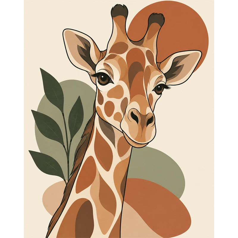 Retro Giraffe Paint by Numbers Kit-zoom-