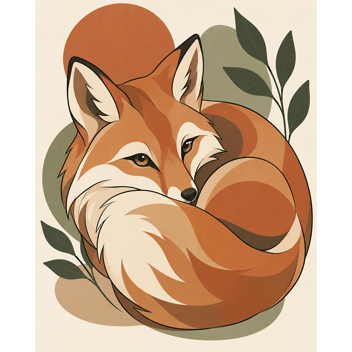 Retro Fox Paint by Numbers Kit-zoom-2