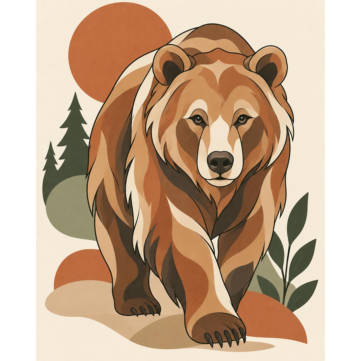 Retro Bear Paint by Numbers Kit-2