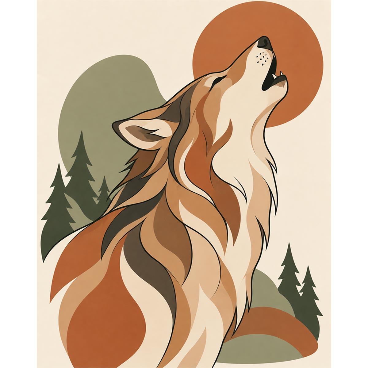 Howling Wolf Paint by Numbers Kit
