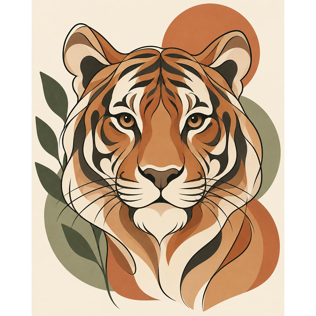 Botanical Tiger Paint by Numbers Kit-zoom-2