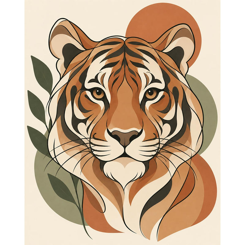 Botanical Tiger Paint by Numbers Kit-zoom-