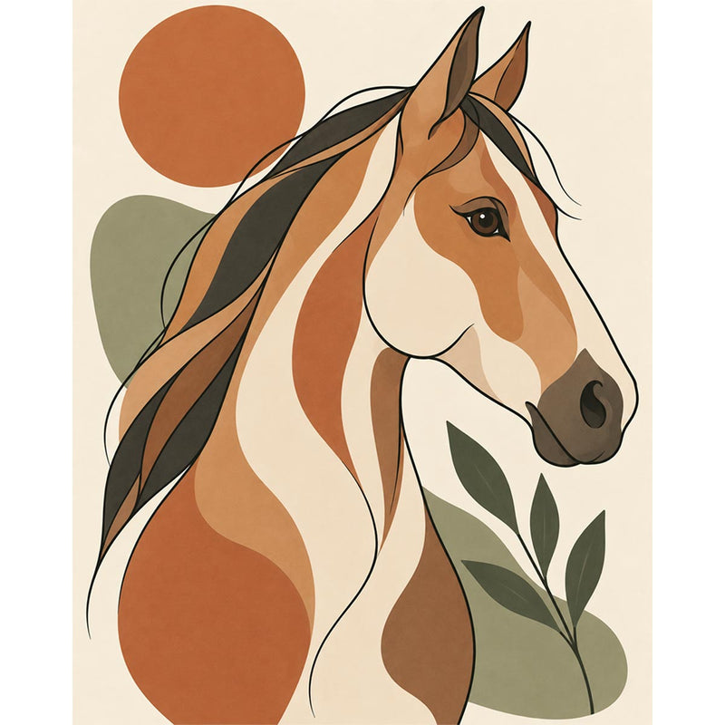 Leaf Horse Paint by Numbers Kit-zoom-