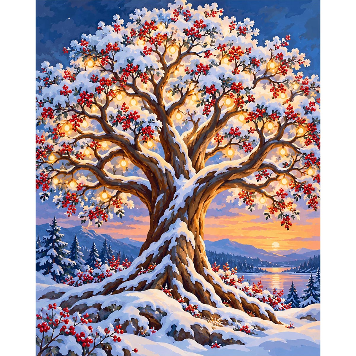 Berry Tree Paint by Numbers Kit-zoom-2