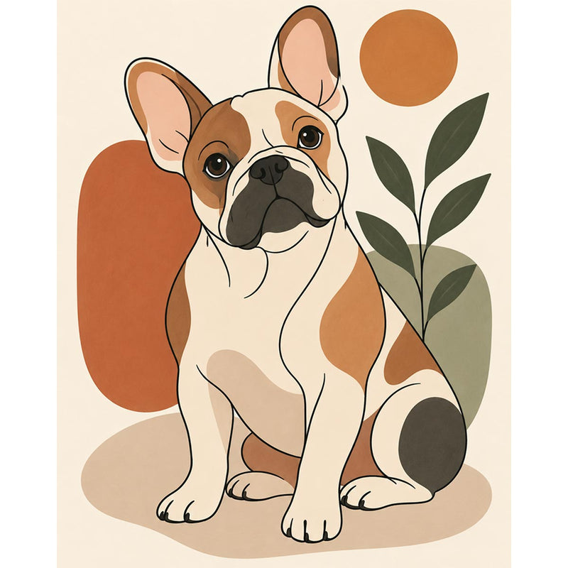Leaf Bulldog Paint by Numbers Kit-zoom-