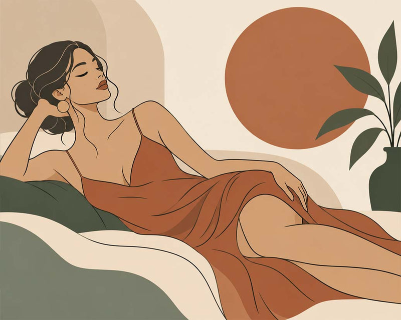 Lounging Woman Paint by Numbers Kit-zoom-