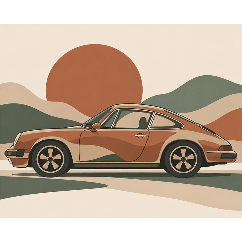 Sunset Coupe Paint by Numbers Kit-zoom-