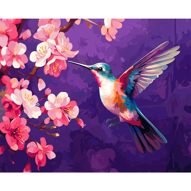 Hummingbird and Cherry Blossoms-zoom-