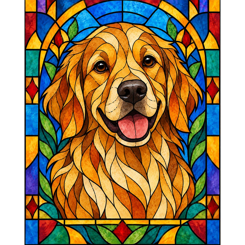 Glass Retriever Paint by Numbers Kit-zoom-