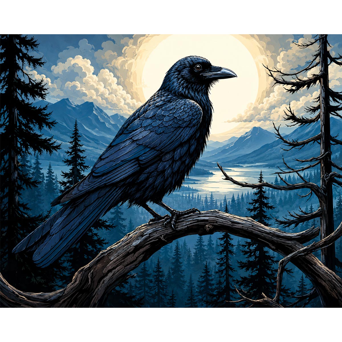 Raven at Moonrise