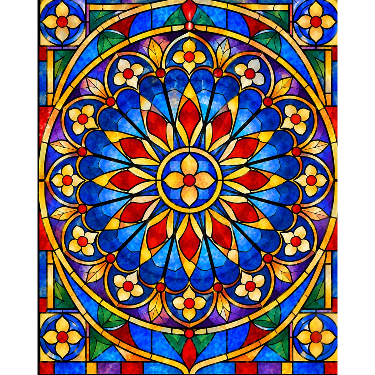 Stained Glass Mandala Paint by Numbers Kit
