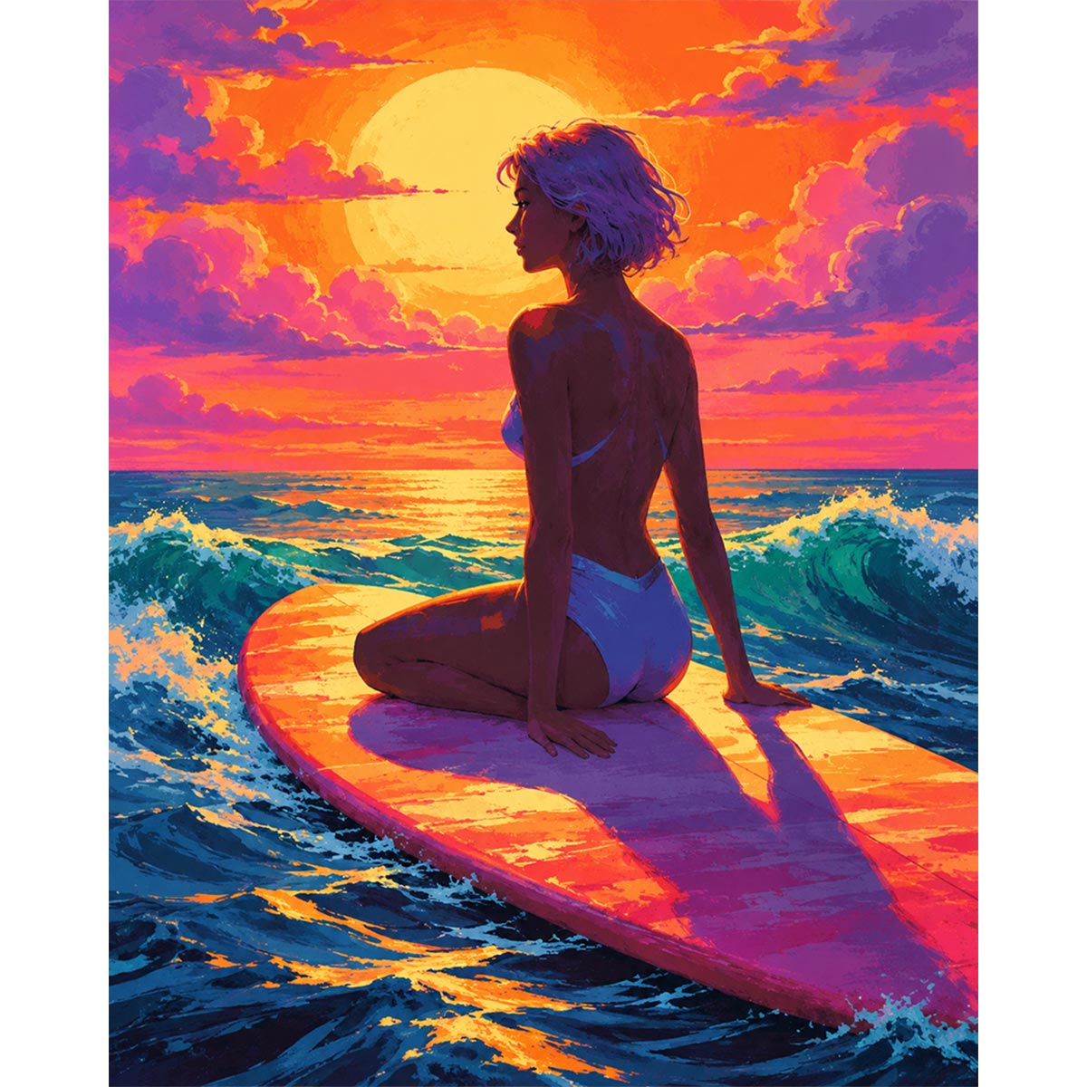 Sunset Surfer Paint by Numbers Kit-2