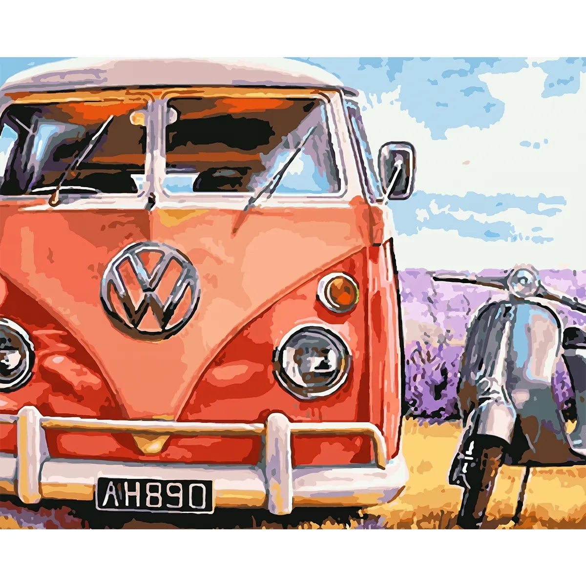 Red Retro Camper Van