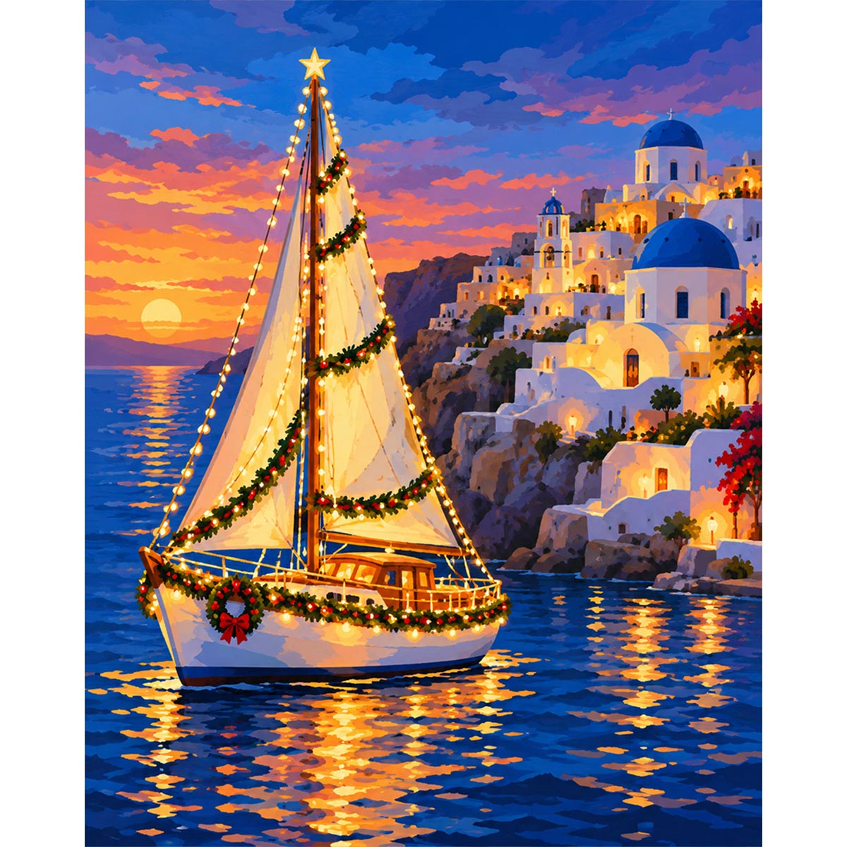 Christmas Sailboat Paint by Numbers Kit