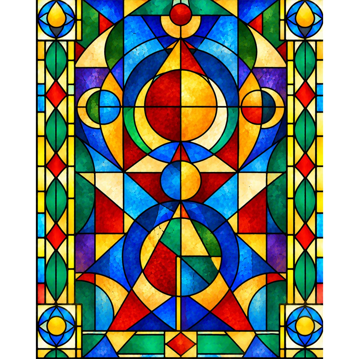 Stained Glass Abstract Paint by Numbers Kit-zoom-2