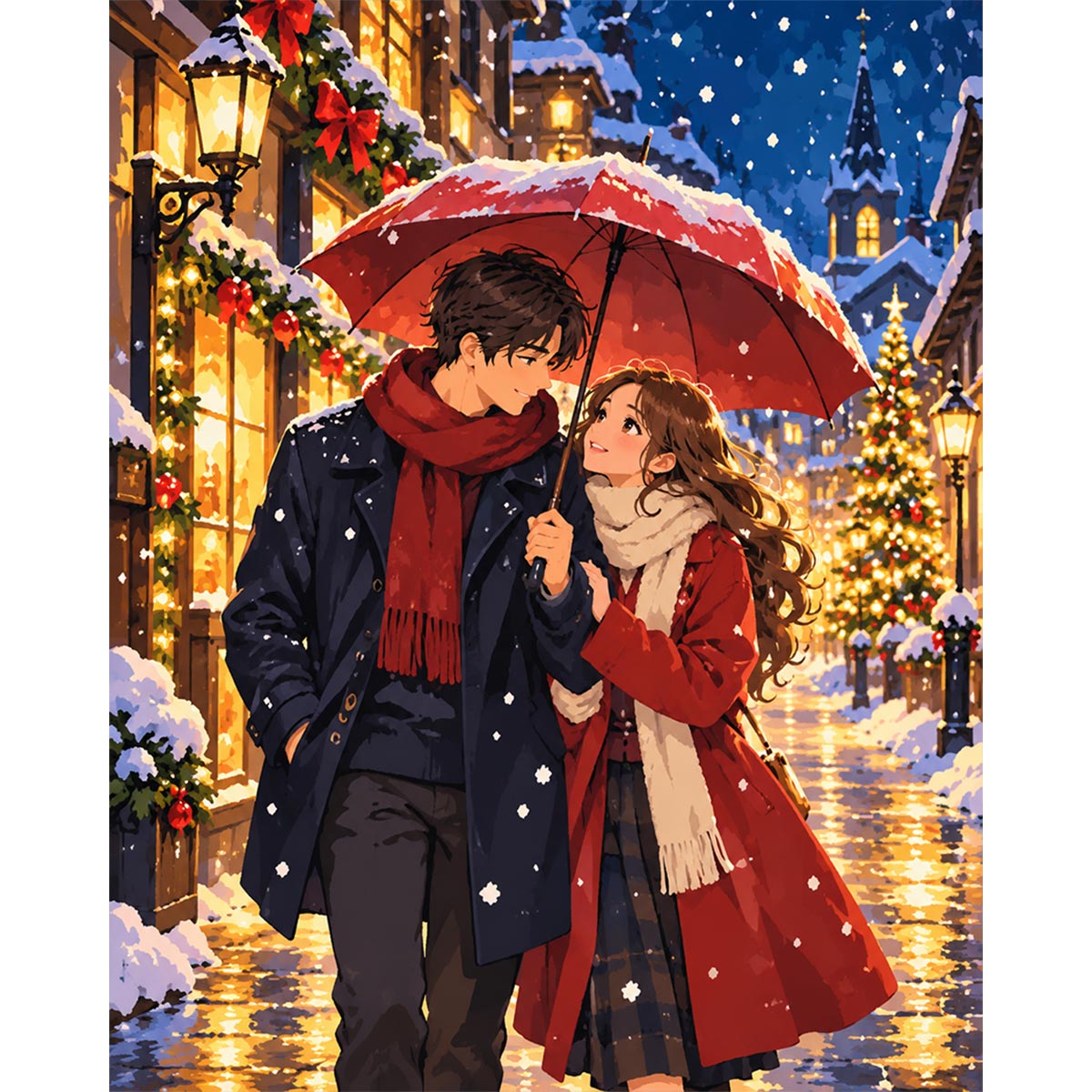 Christmas Couple Paint by Numbers Kit-2