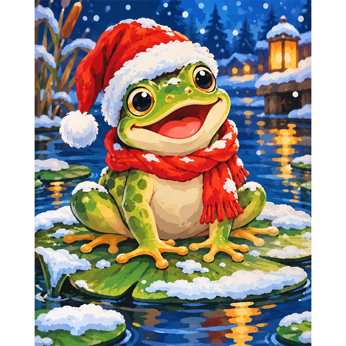 Christmas Frog Paint by Numbers Kit-2