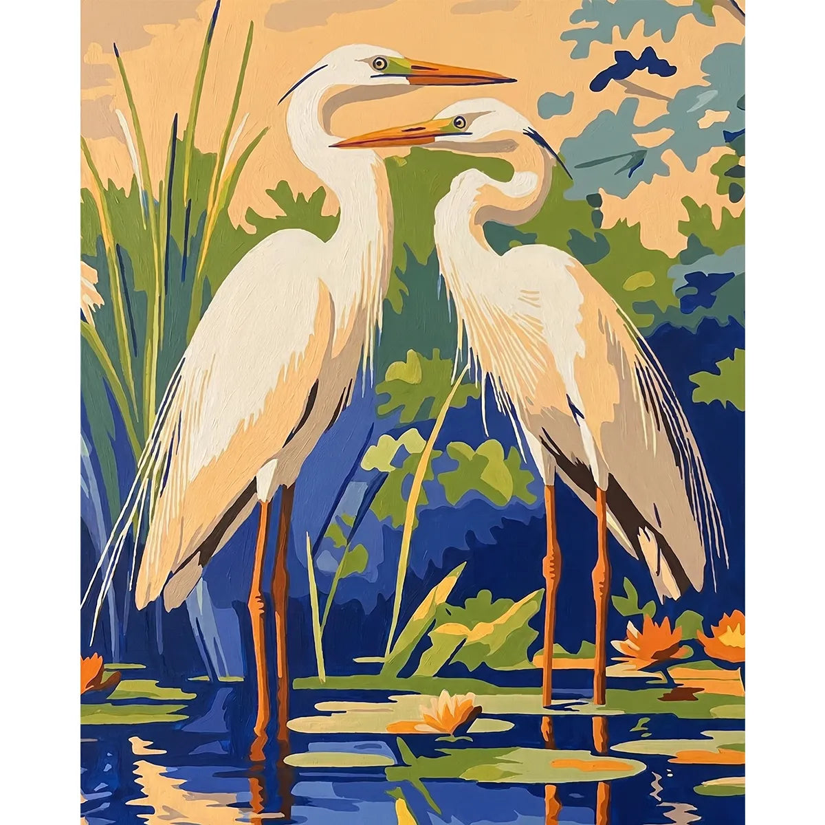 Two White Egrets