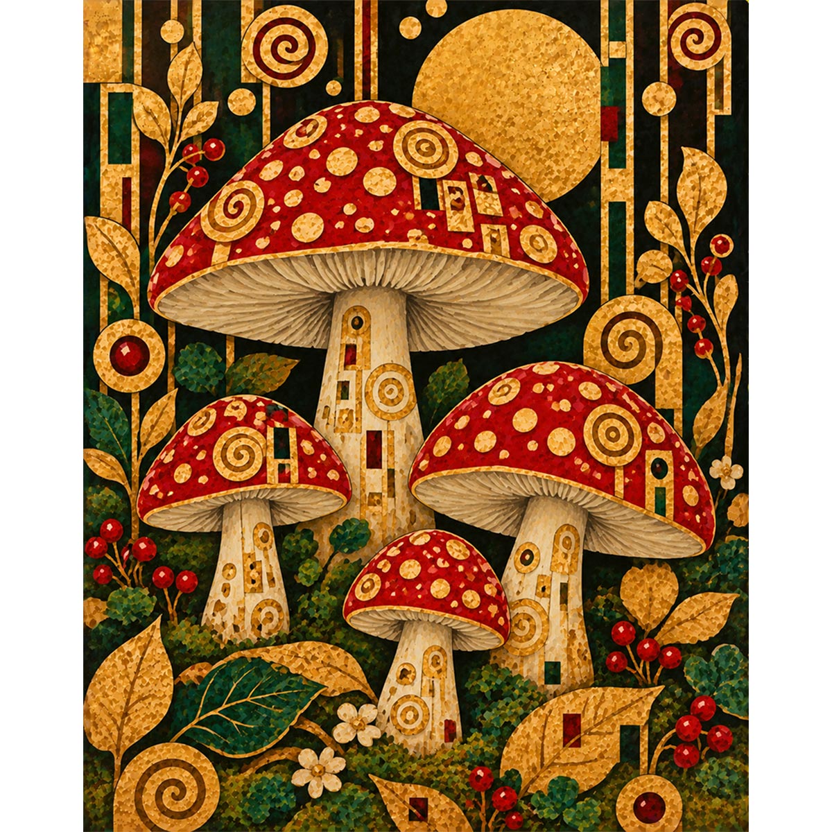 Mushrooms Paint by Numbers Kit-zoom-2
