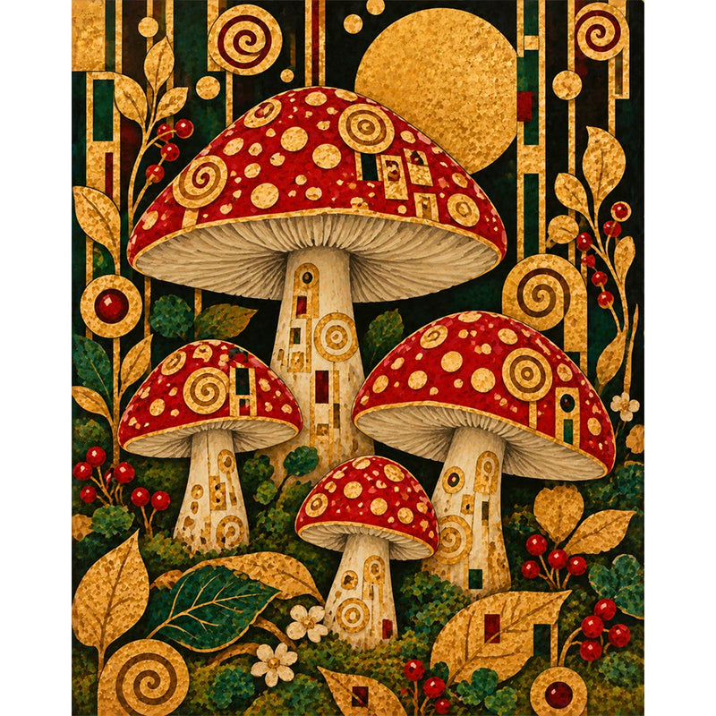 Mushrooms Paint by Numbers Kit-zoom-