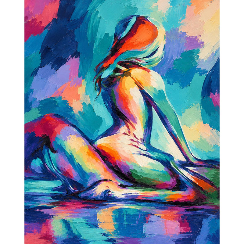 Abstract Seated Woman Paint by Numbers Kit-zoom-