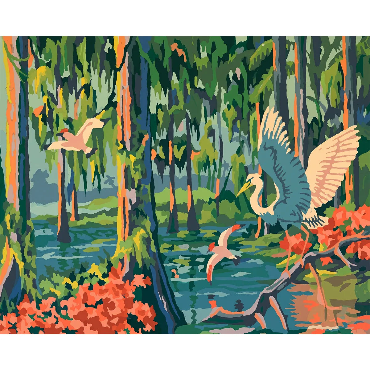 Egrets in the Cypress Swamp