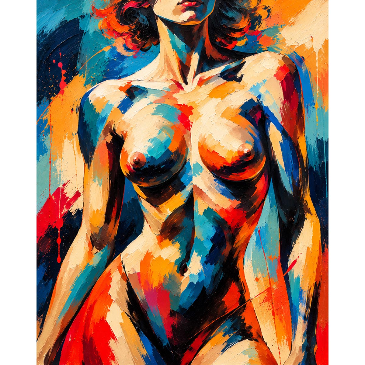 Abstract Nude Woman Paint by Numbers Kit