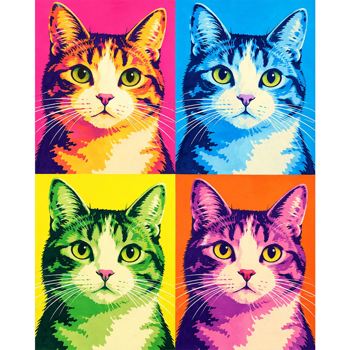 Pop Art Cat Paint by Numbers Kit-2