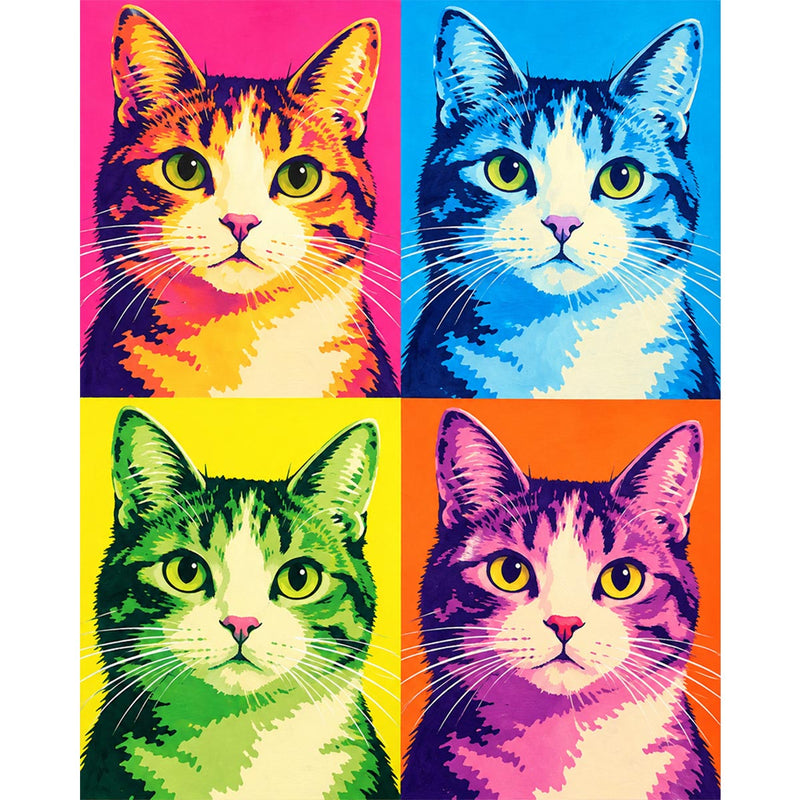 Pop Art Cat Paint by Numbers Kit-zoom-