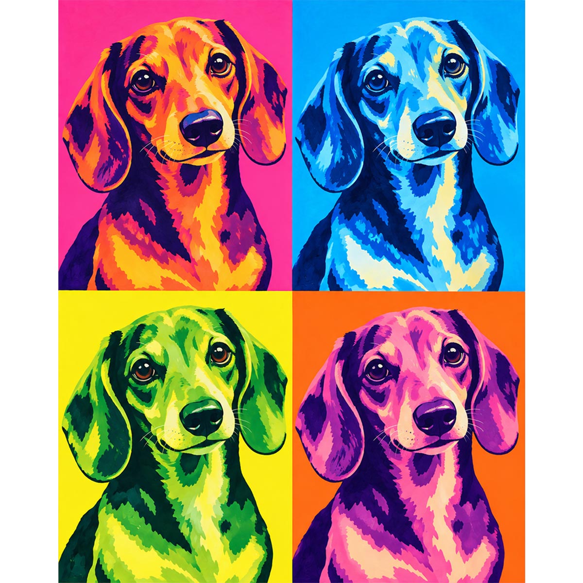 Pop Art Beagle Paint by Numbers Kit-zoom-2