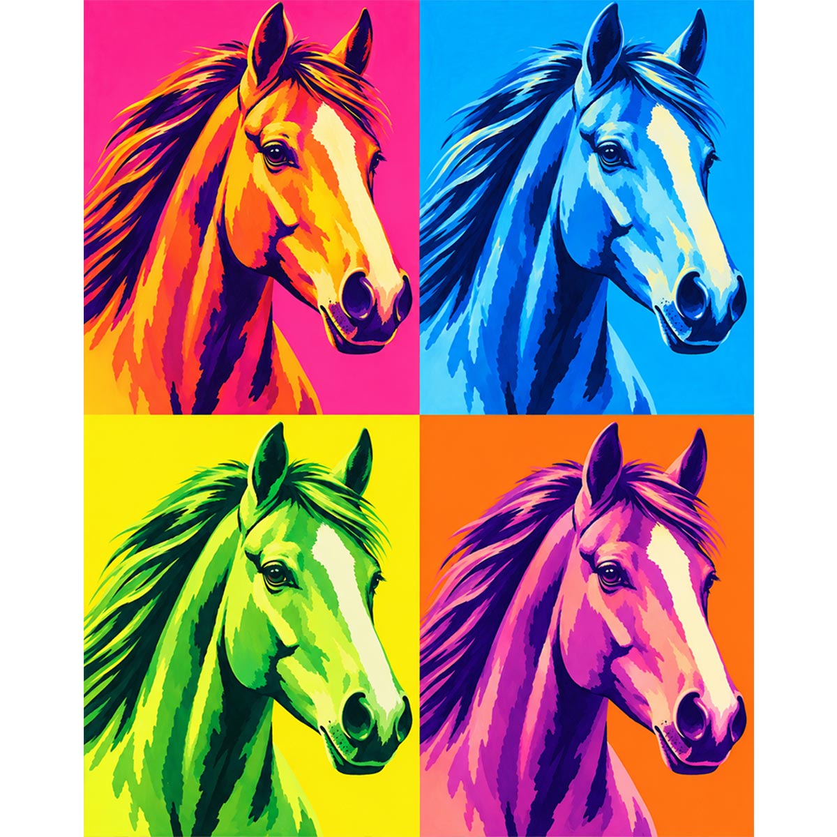 Pop Art Horse Paint by Numbers Kit-2