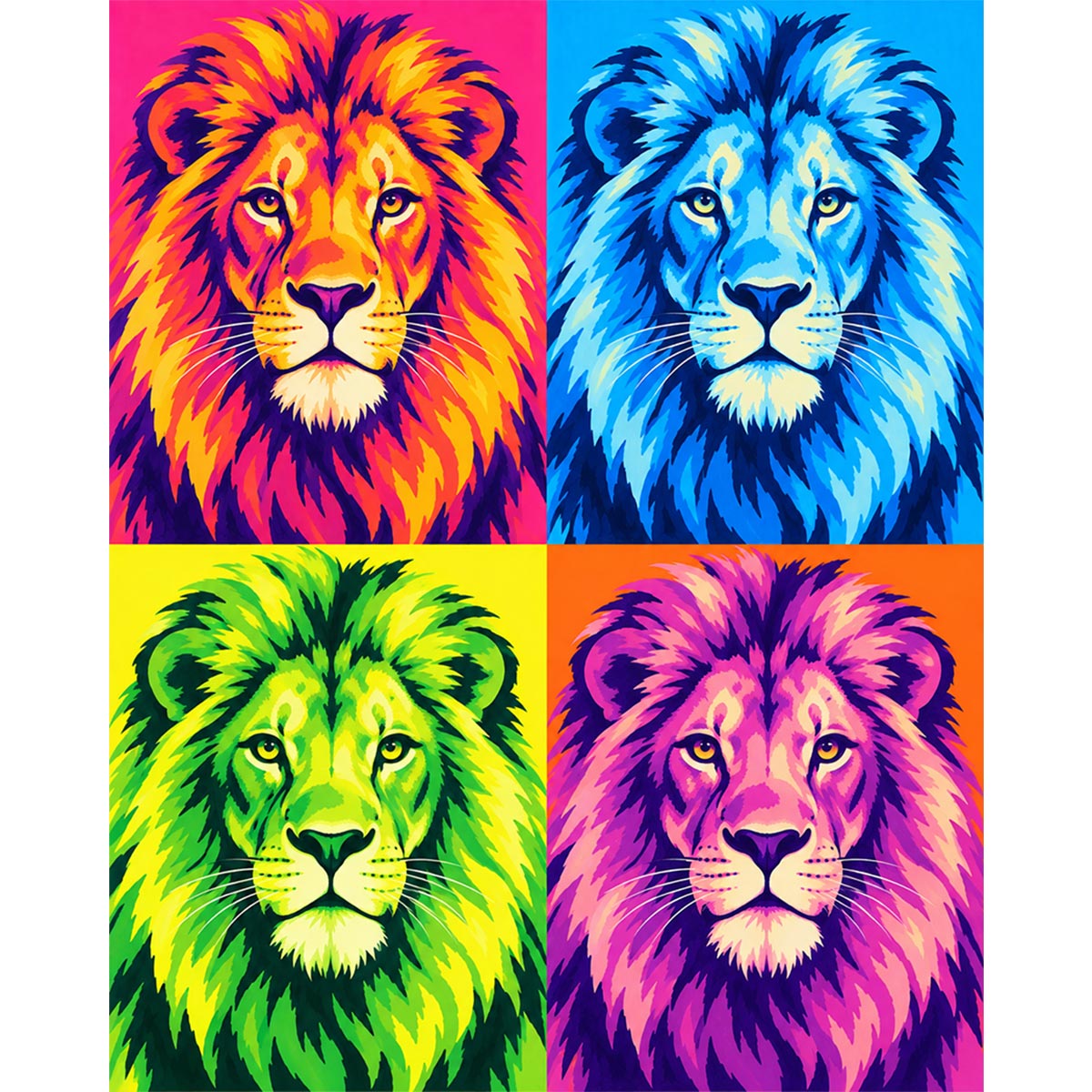 Pop Art Lion Paint by Numbers Kit