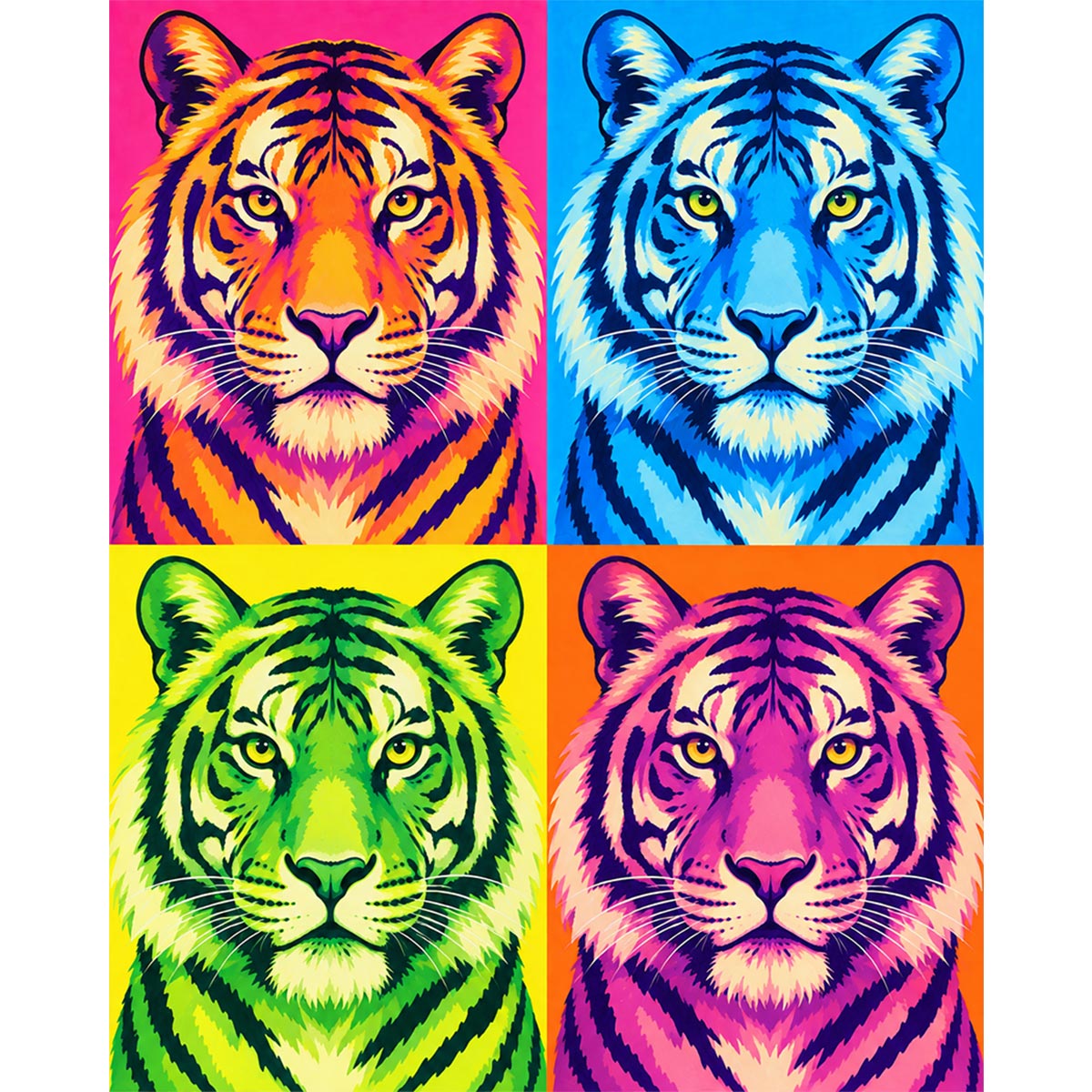 Pop Art Tiger Paint by Numbers Kit