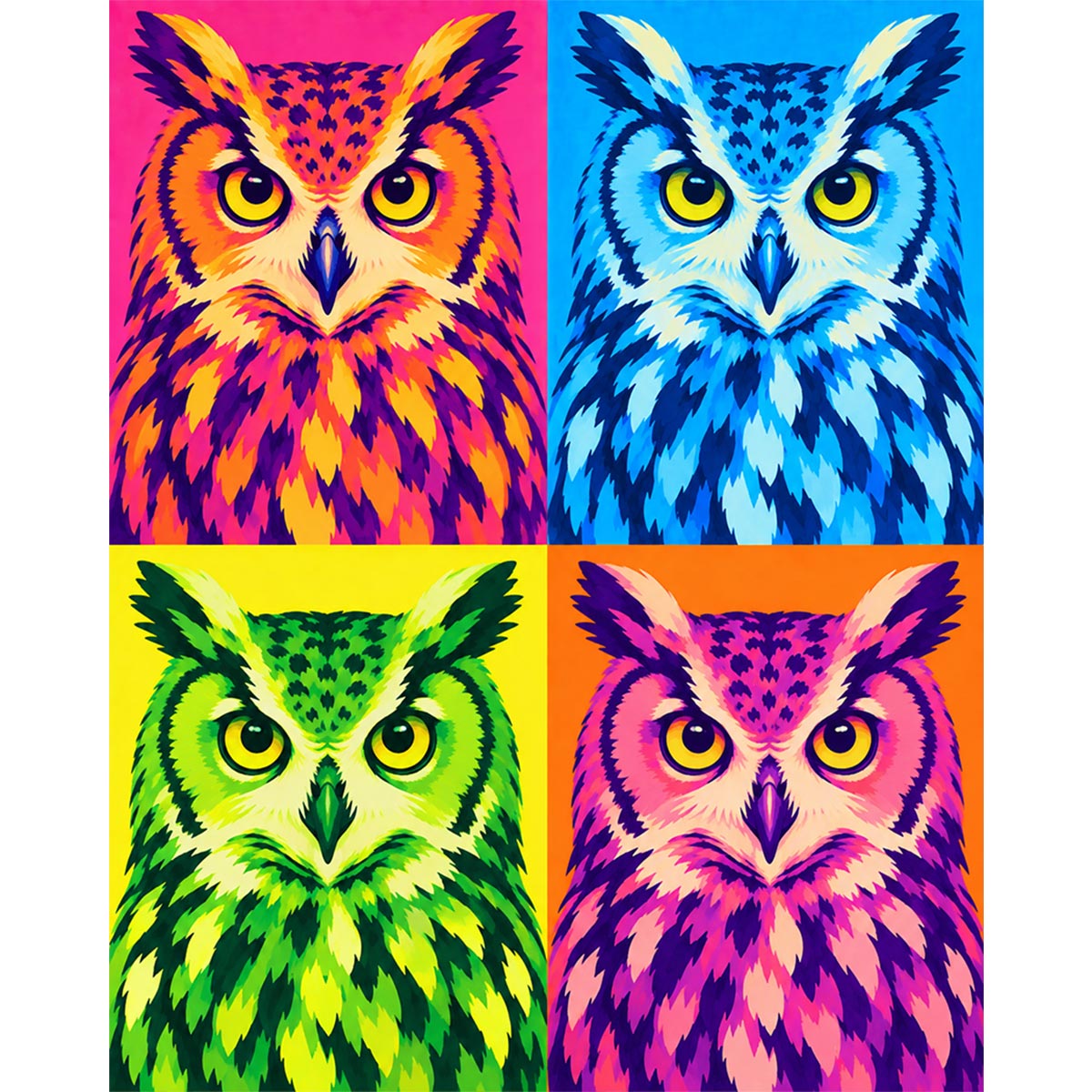 Pop Art Owl Paint by Numbers Kit-zoom-2