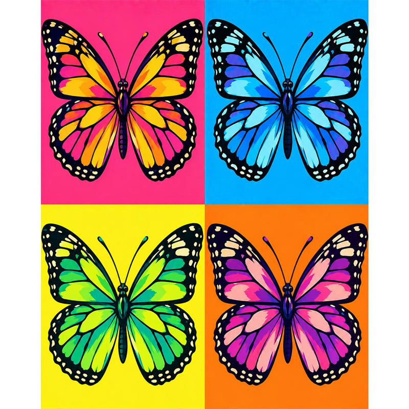 Pop Art Butterfly Paint by Numbers Kit-zoom-