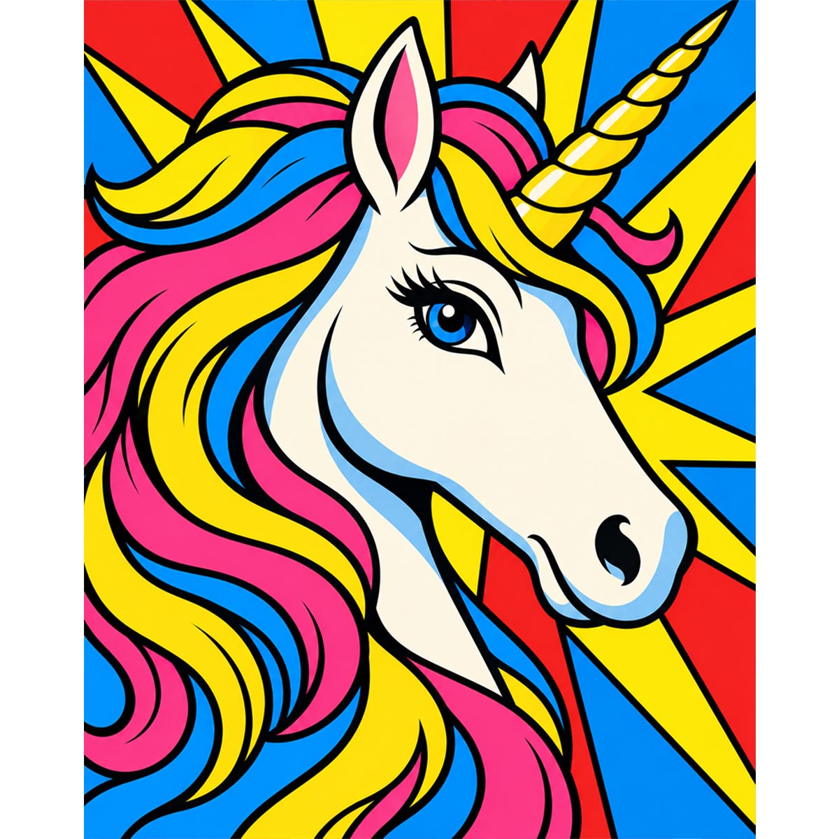 Pop Art Unicorn Paint by Numbers Kit-zoom-2