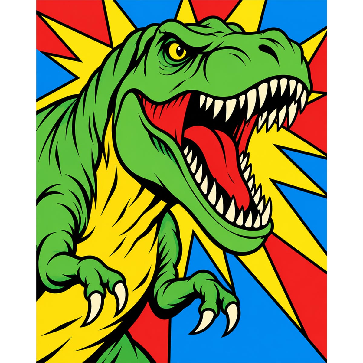 Pop Art T-Rex Paint by Numbers Kit-2