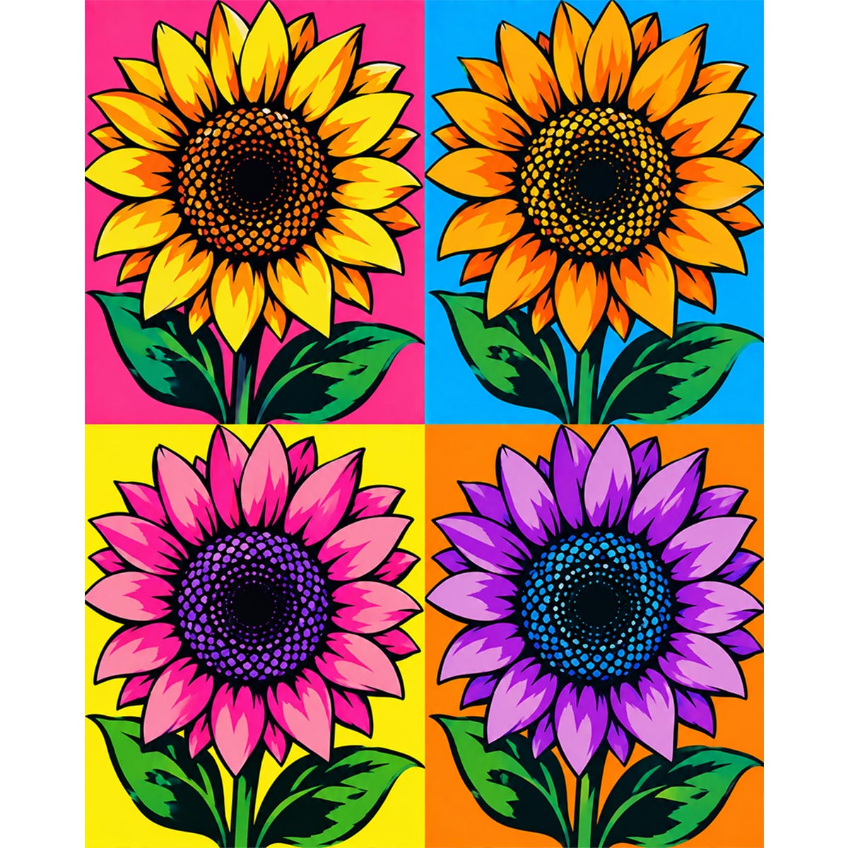Pop Art Sunflower Paint by Numbers Kit