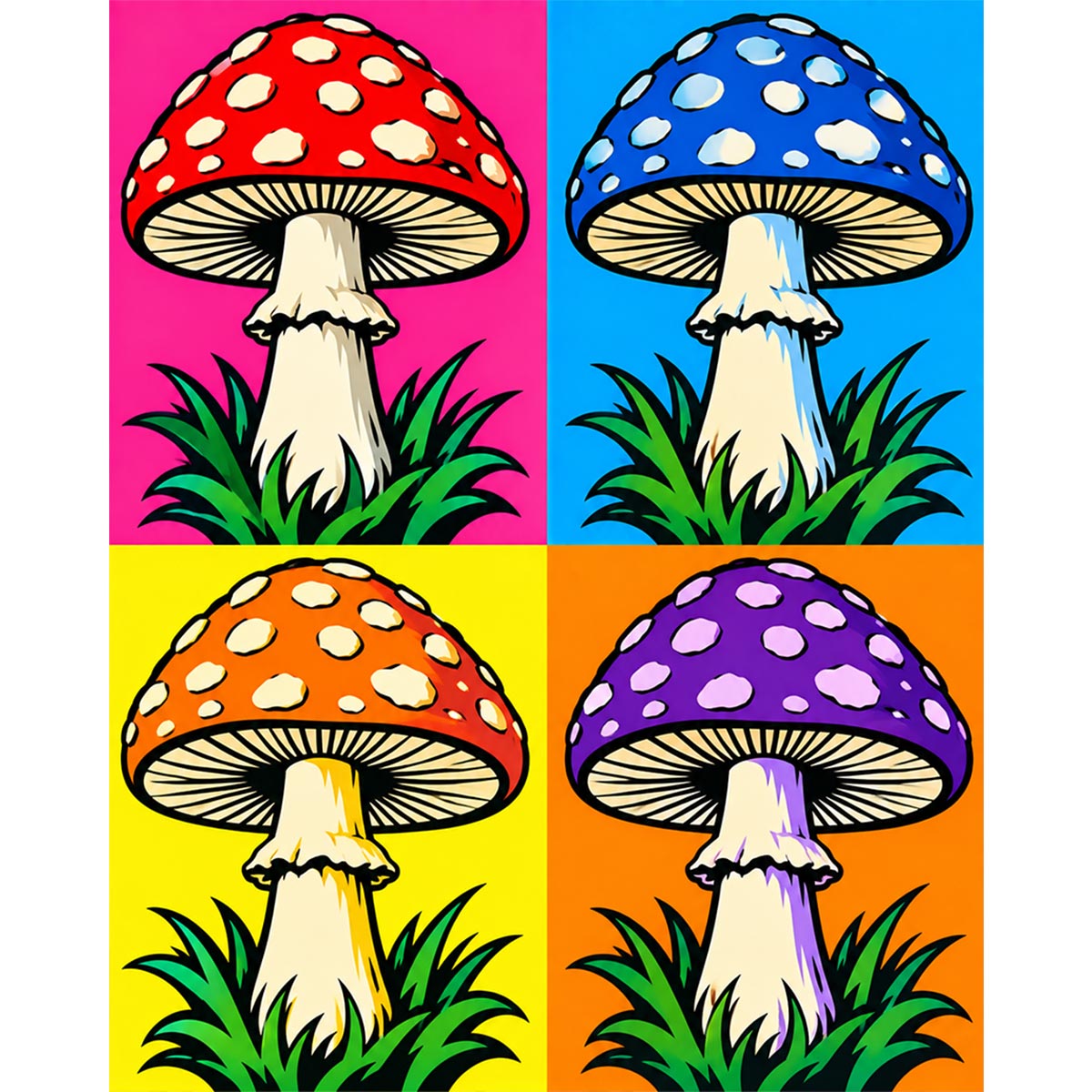 Pop Art Mushroom Paint by Numbers Kit-2